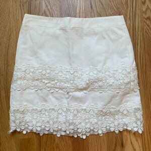 J. Crew Daisy Lace Mini Skirt Ivory Size 00